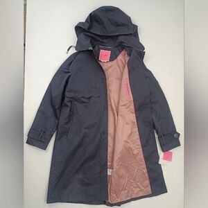 Kate Spade Scalloped Hood Rain Trench Coat No belt Women's Small